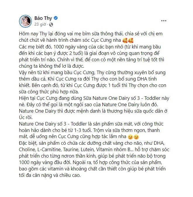 Bài đăng của nữ ca sĩ trên trang cá nhân được nhiều người quan tâm.